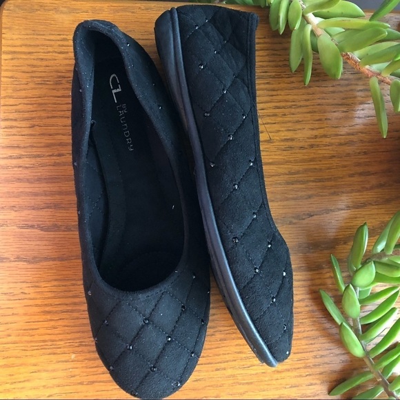 CL Chinese Laundry 10W Black Faux Suede studded Ballet Flats - Picture 4 of 7